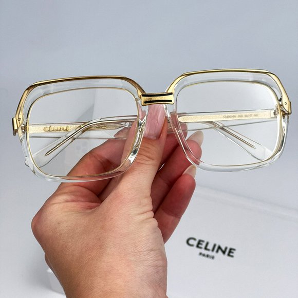 Celine CL40050U 022 Sunglasses Transparent Square Men CL 40050U - Picture 1 of 13
